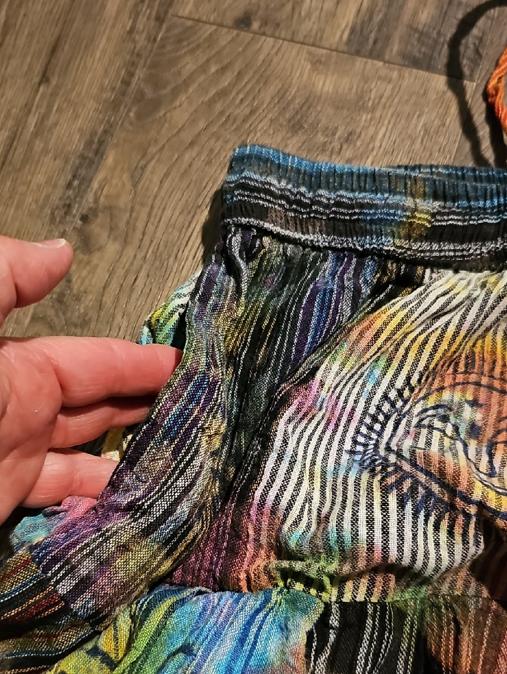 Boho Patchwork Hippie Harem Jogger Pants - Multicolor - Picture 5 of 8